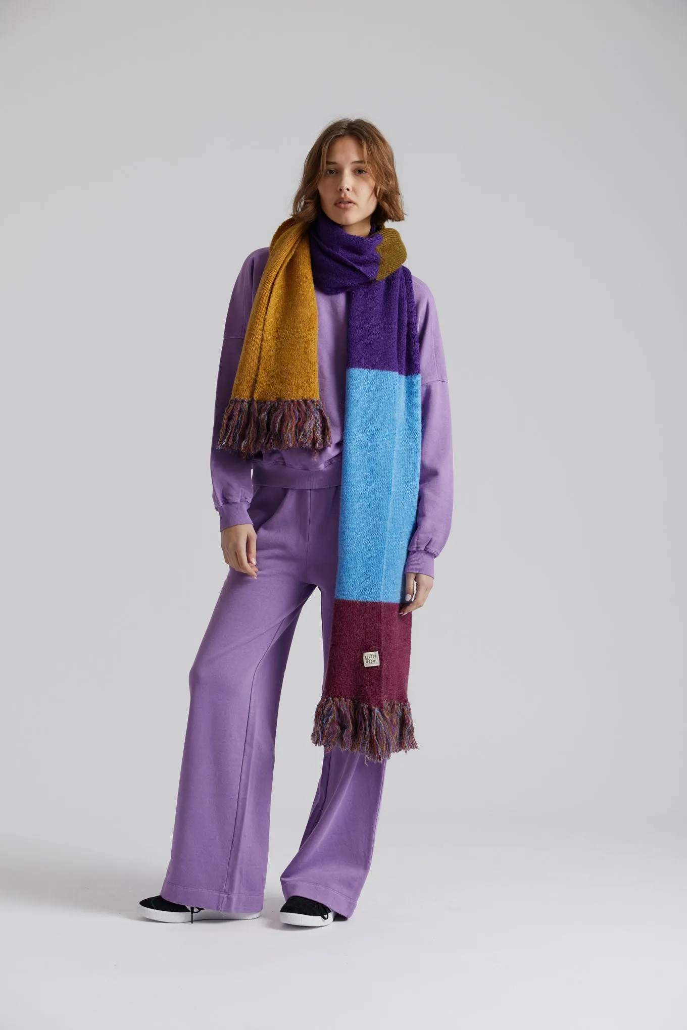 ALEXA Merino Wool Oversized Scarf - Rainbow Stripe