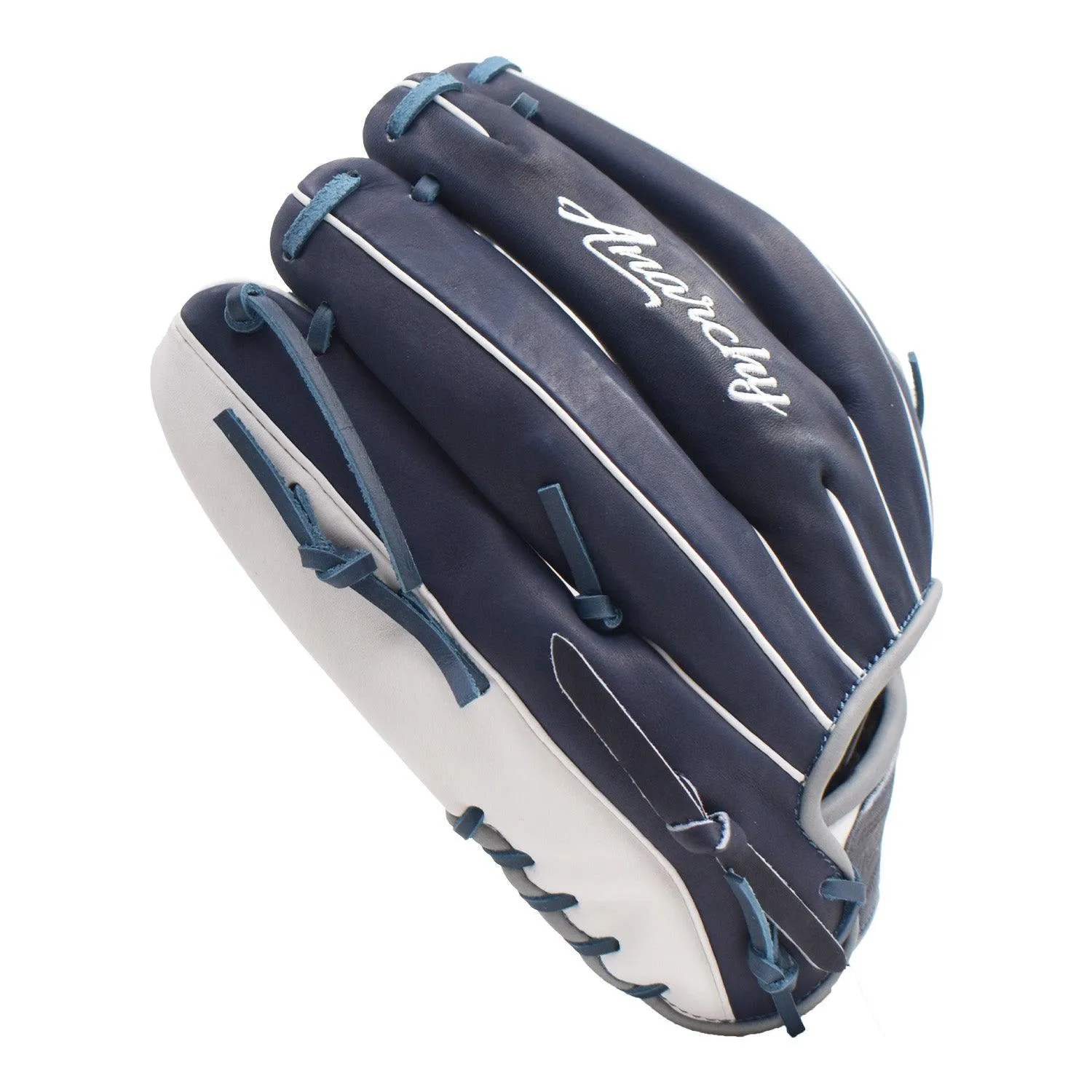 Anarchy Kip Leather Premium Softball Fielding Glove - AFG006 (Navy/White)