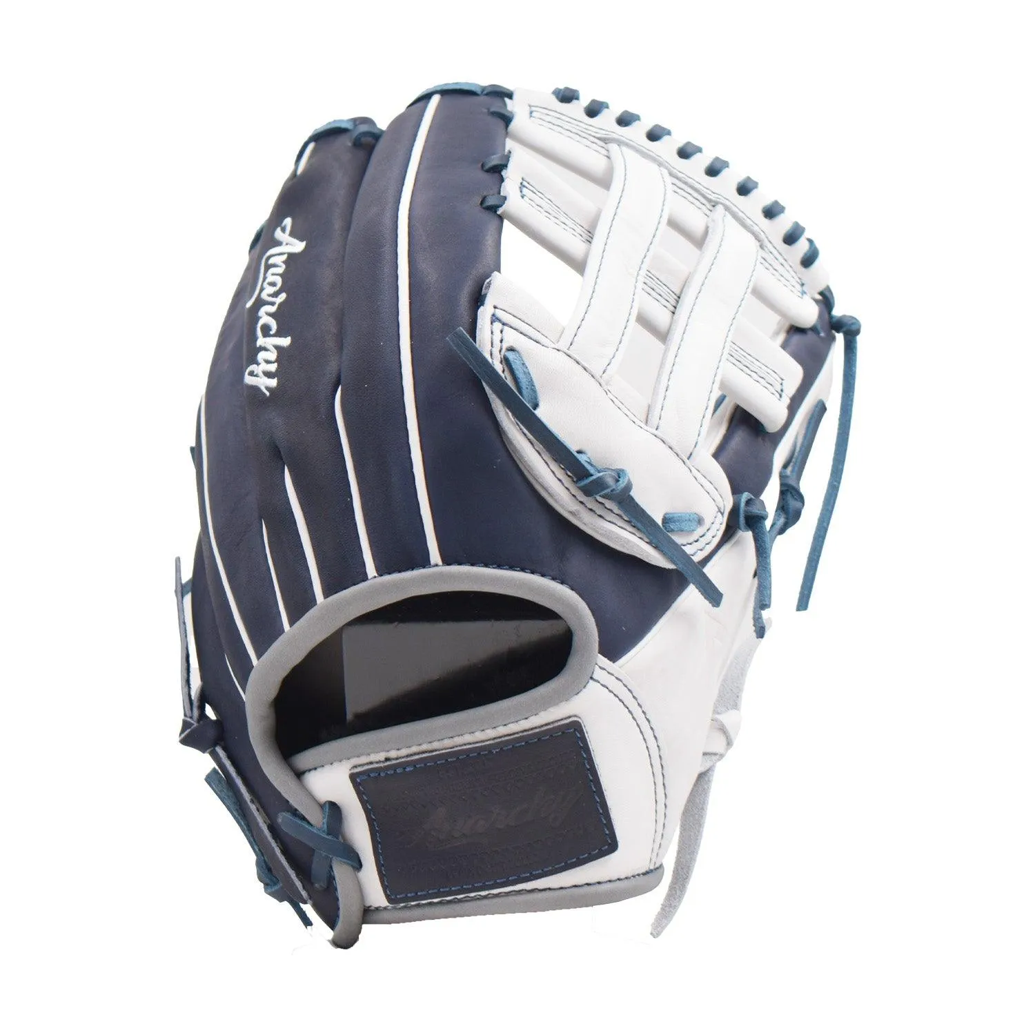 Anarchy Kip Leather Premium Softball Fielding Glove - AFG006 (Navy/White)