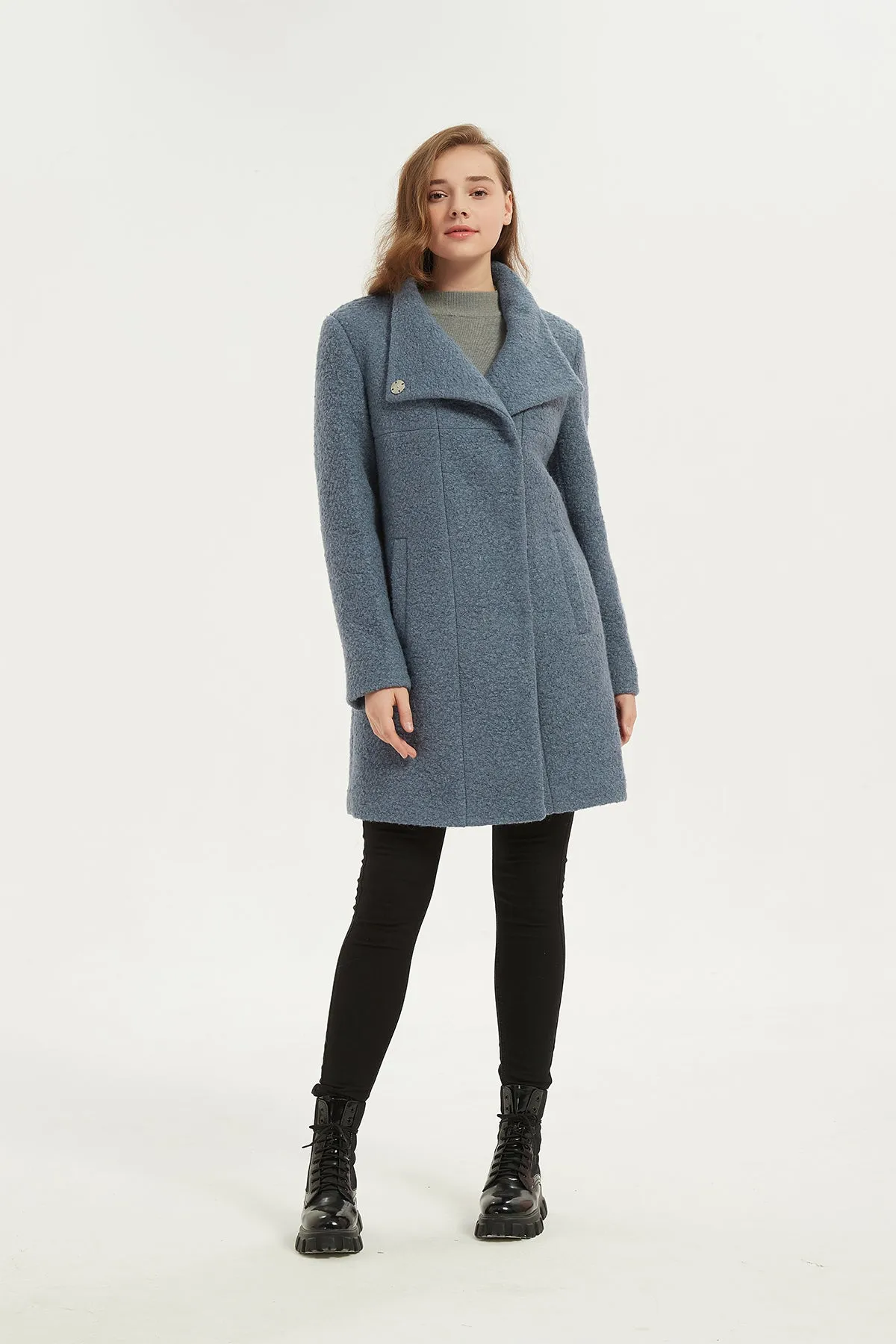 Asymmetrical Mid-Length Wool Coat & Jacket