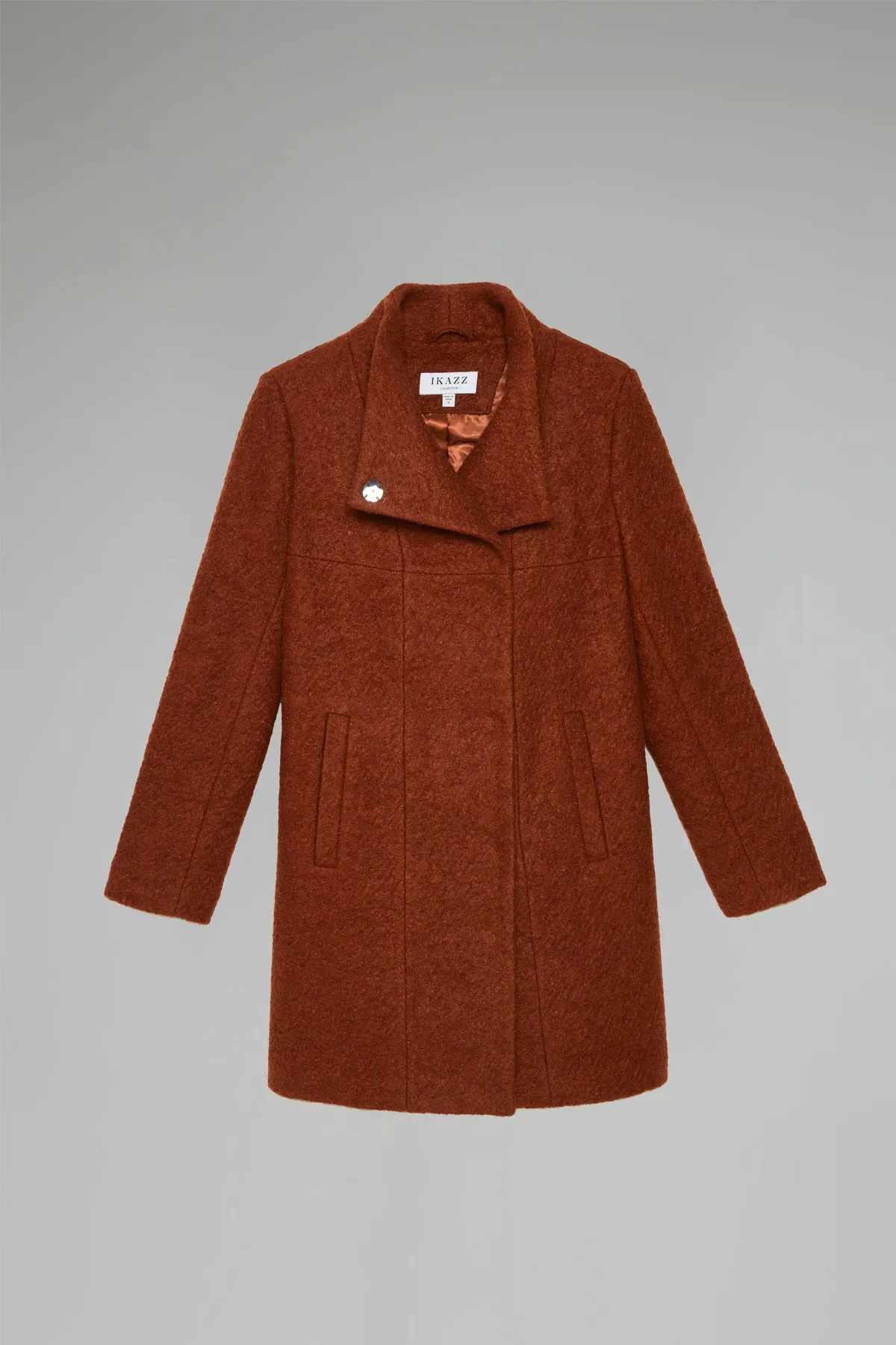 Asymmetrical Mid-Length Wool Coat & Jacket