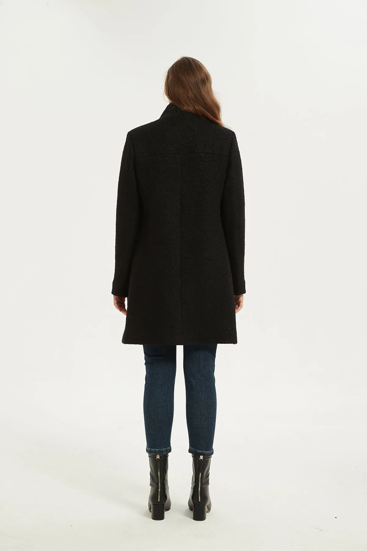 Asymmetrical Mid-Length Wool Coat & Jacket