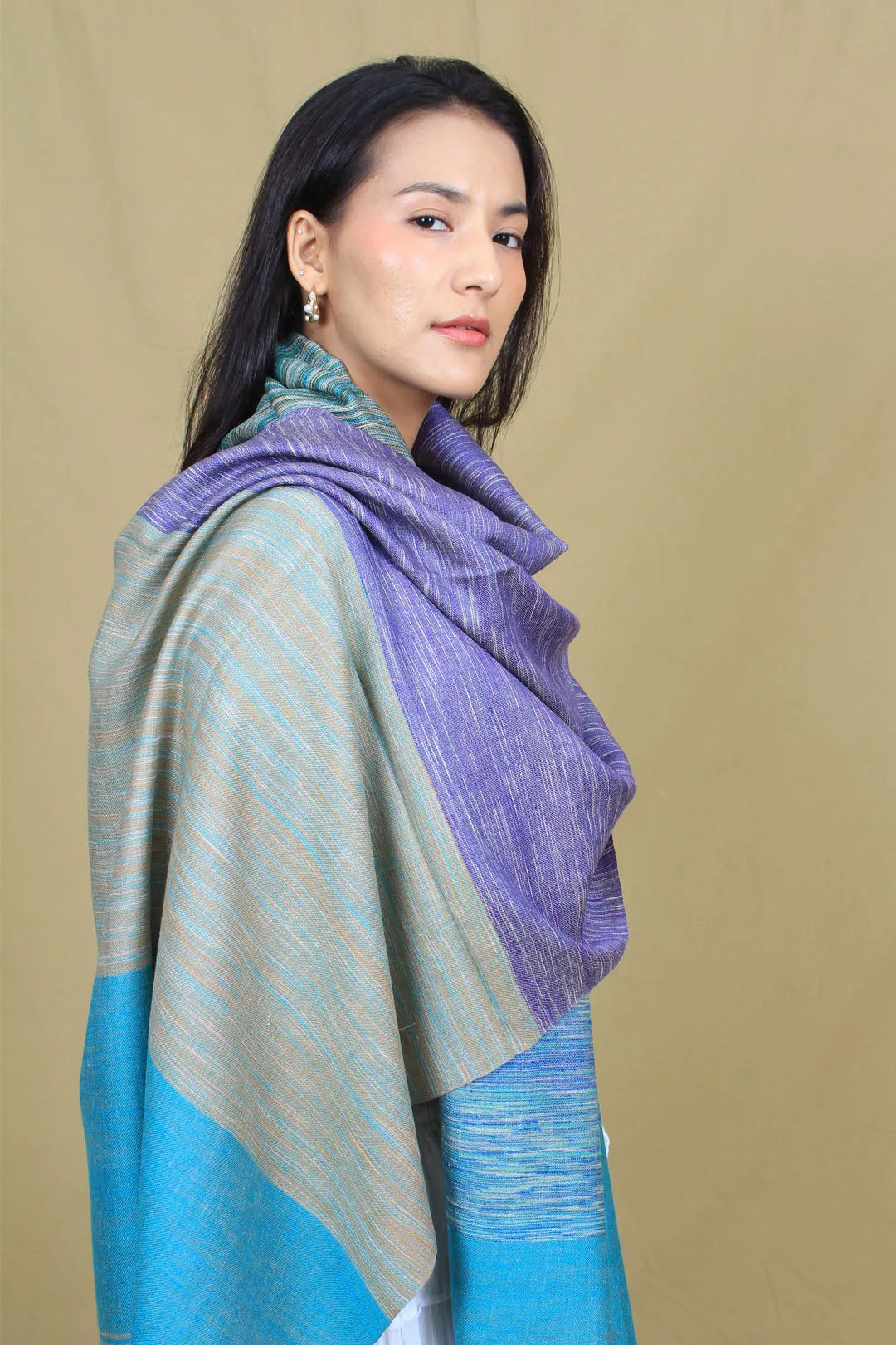 Aynah Multi Coloured Reversible Cashmere Stole