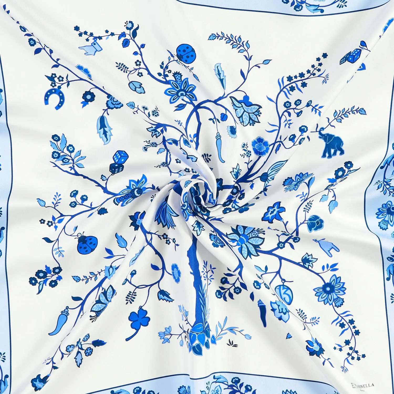 BLUE SILK SCARF 90