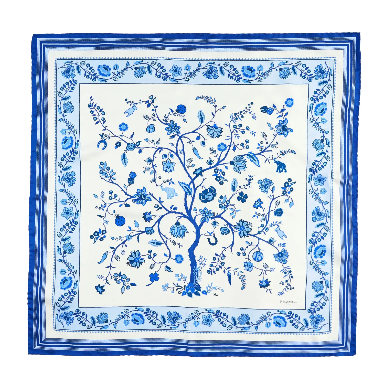 BLUE SILK SCARF 90