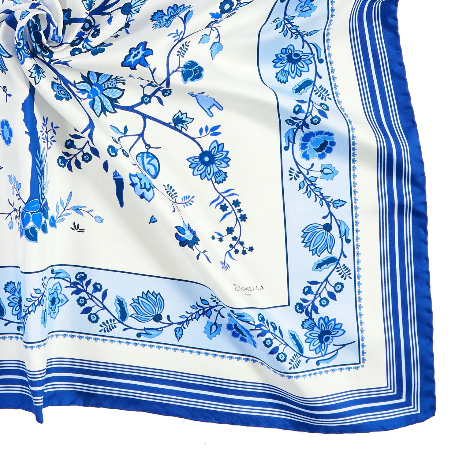 BLUE SILK SCARF 90