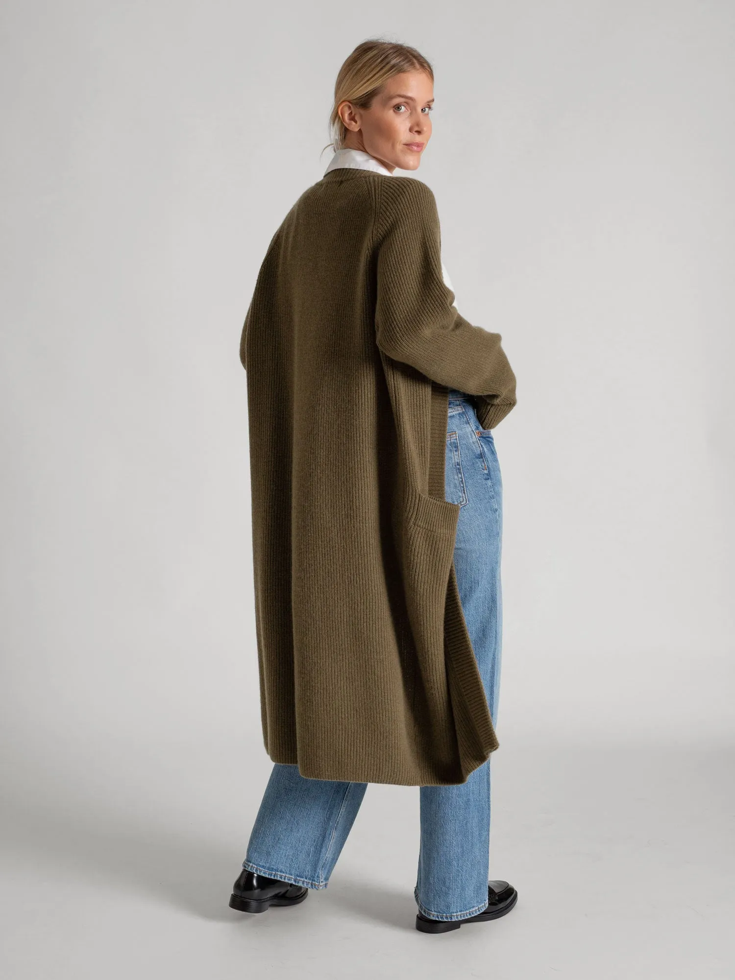 Cashmere cardigan "Olea" - hunter