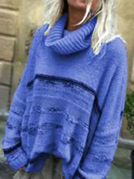 Casual Oversized Cowl Neck Sweater Pullover