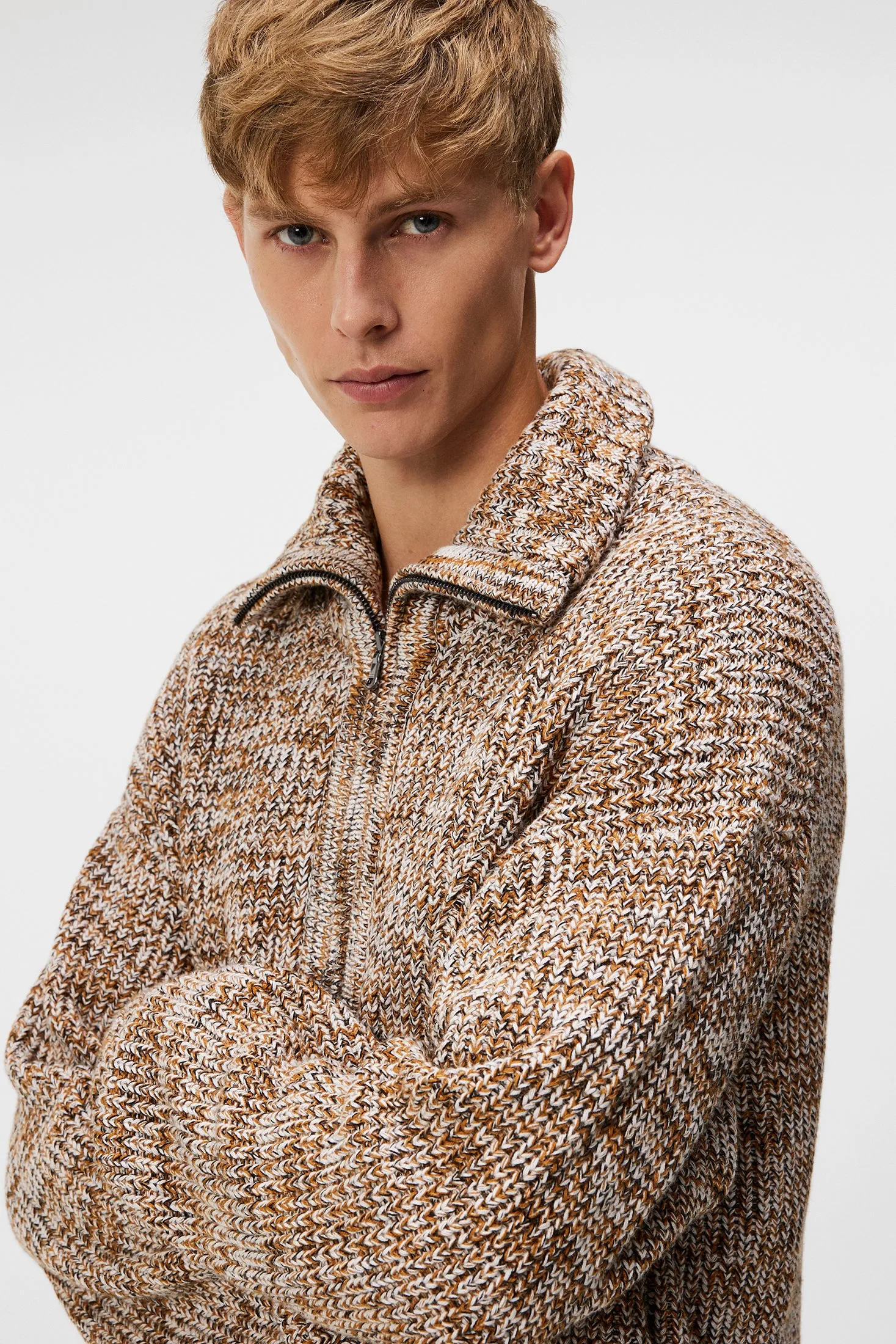 Chester Jacquard Quarter Zip Sweater