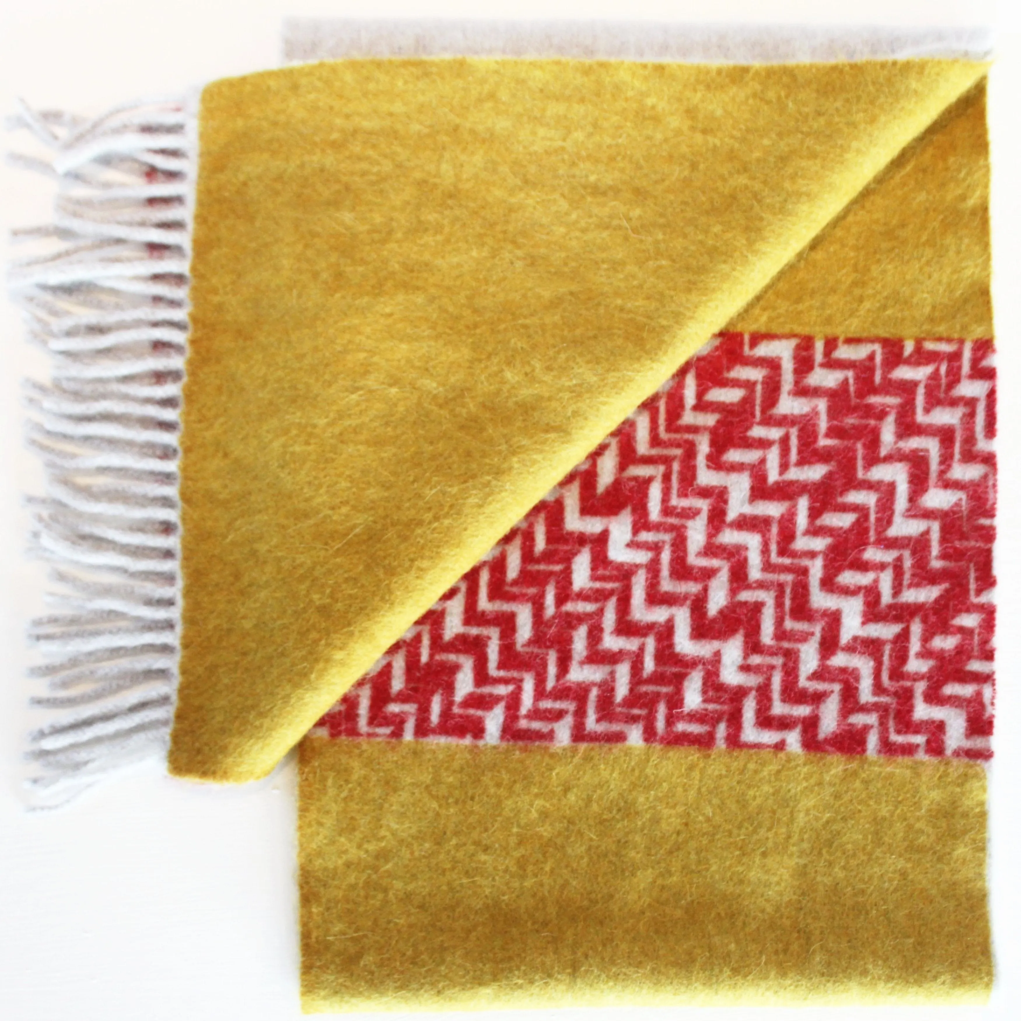 Colour Block hand printed Angora Wool scarf - Staffa 12