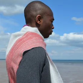 Colour Block hand printed Angora Wool scarf - Staffa 5 menswear