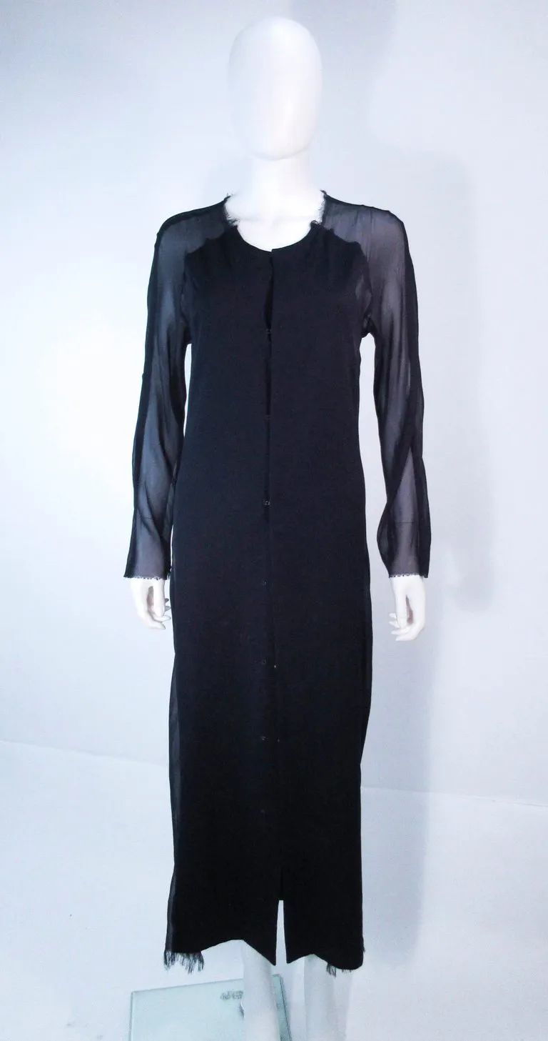 COMME DES GARÇONS Navy and Chiffon Wool Coat Size M