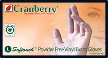 Cranberry Soft-Touch Powder-Free Vinyl Exam Gloves