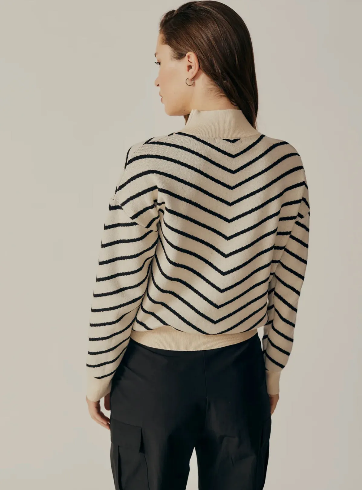 DELUC WEIGELA STRIPED TURTLENECK SWEATER