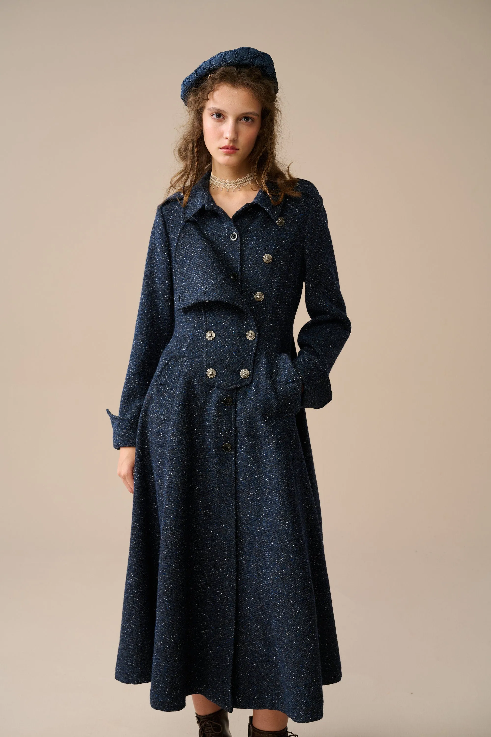 Erica 23 |Double breasted 100% wool coat