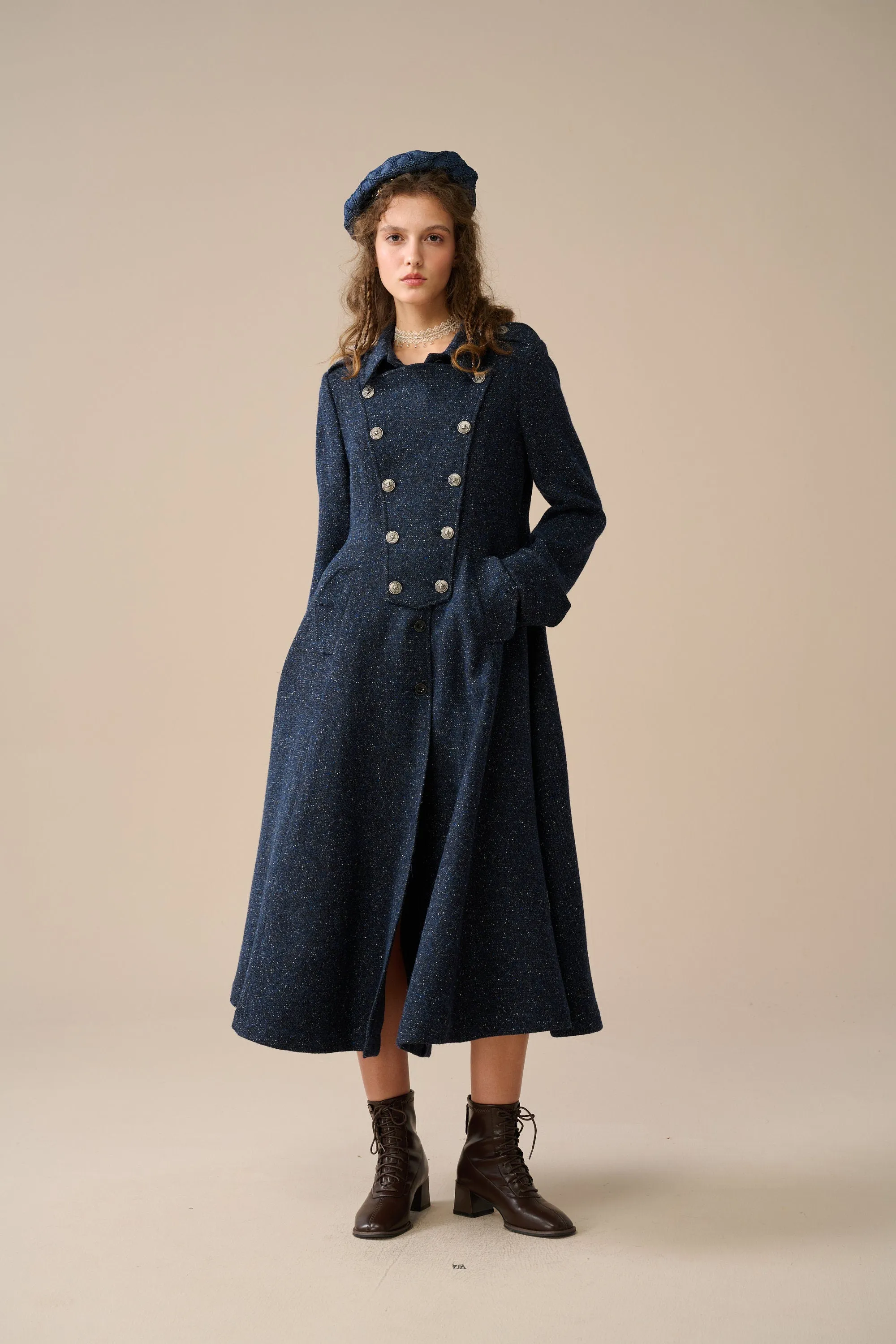 Erica 23 |Double breasted 100% wool coat