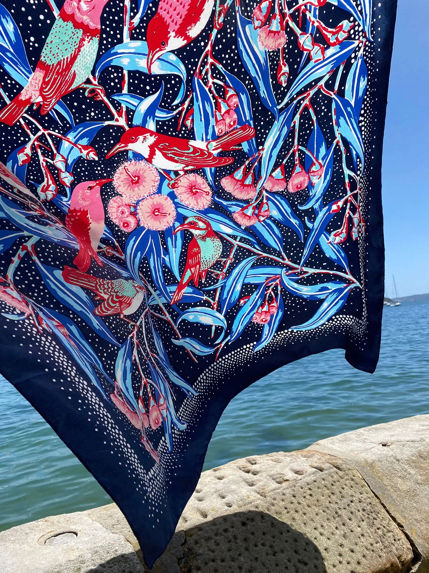 Flowering Gum Classic Indigo Silk Scarf