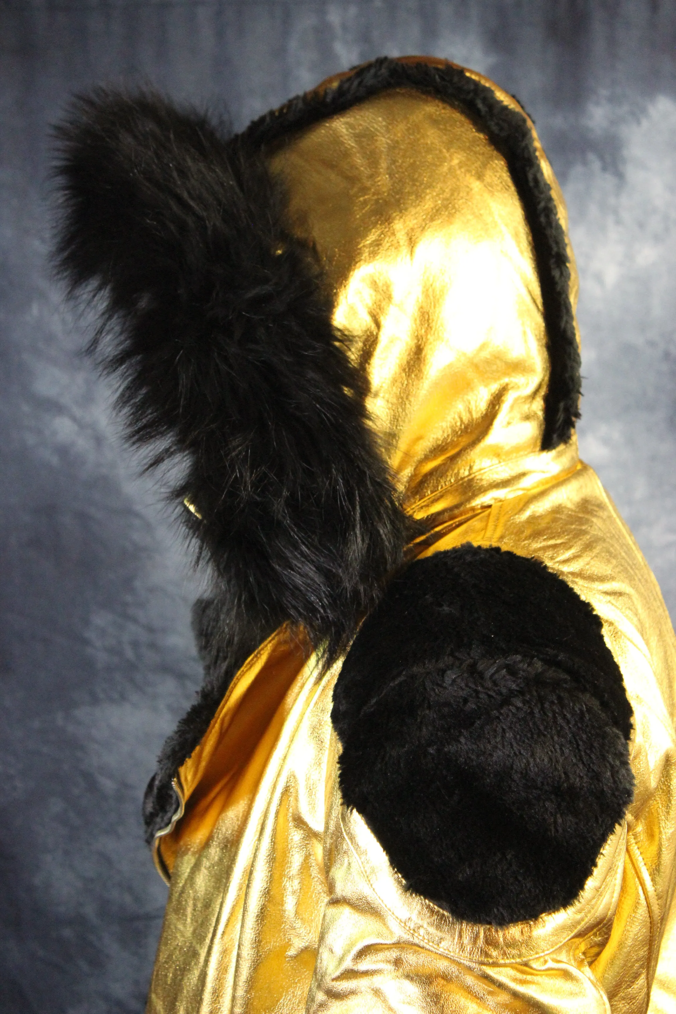 Gold Leather and Fur Jacket by Otter and The Fox