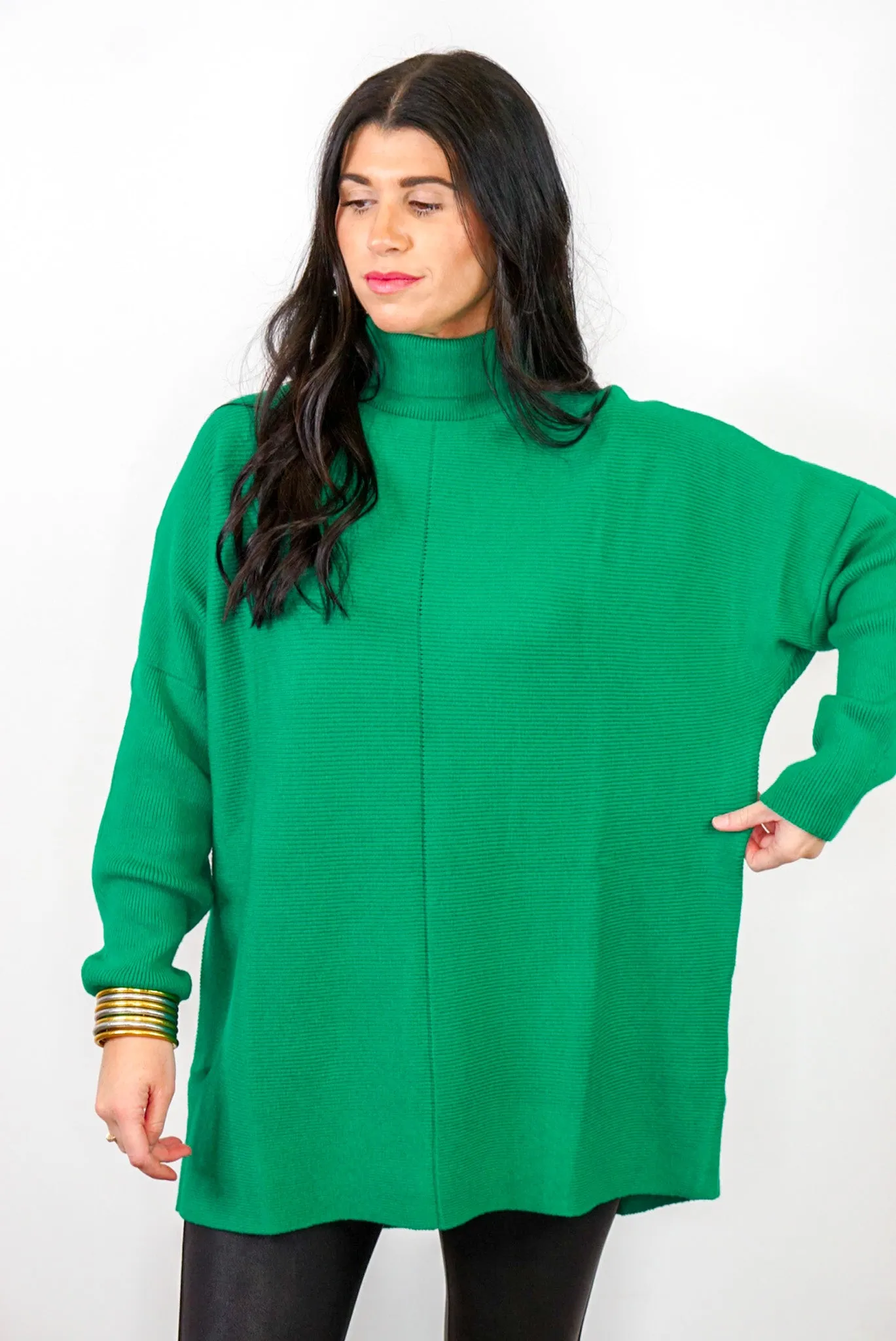 Green Turtleneck Sweater