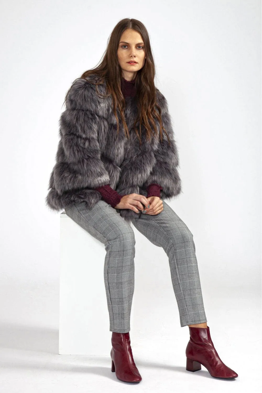 Grey Faux Fur Ella Coat