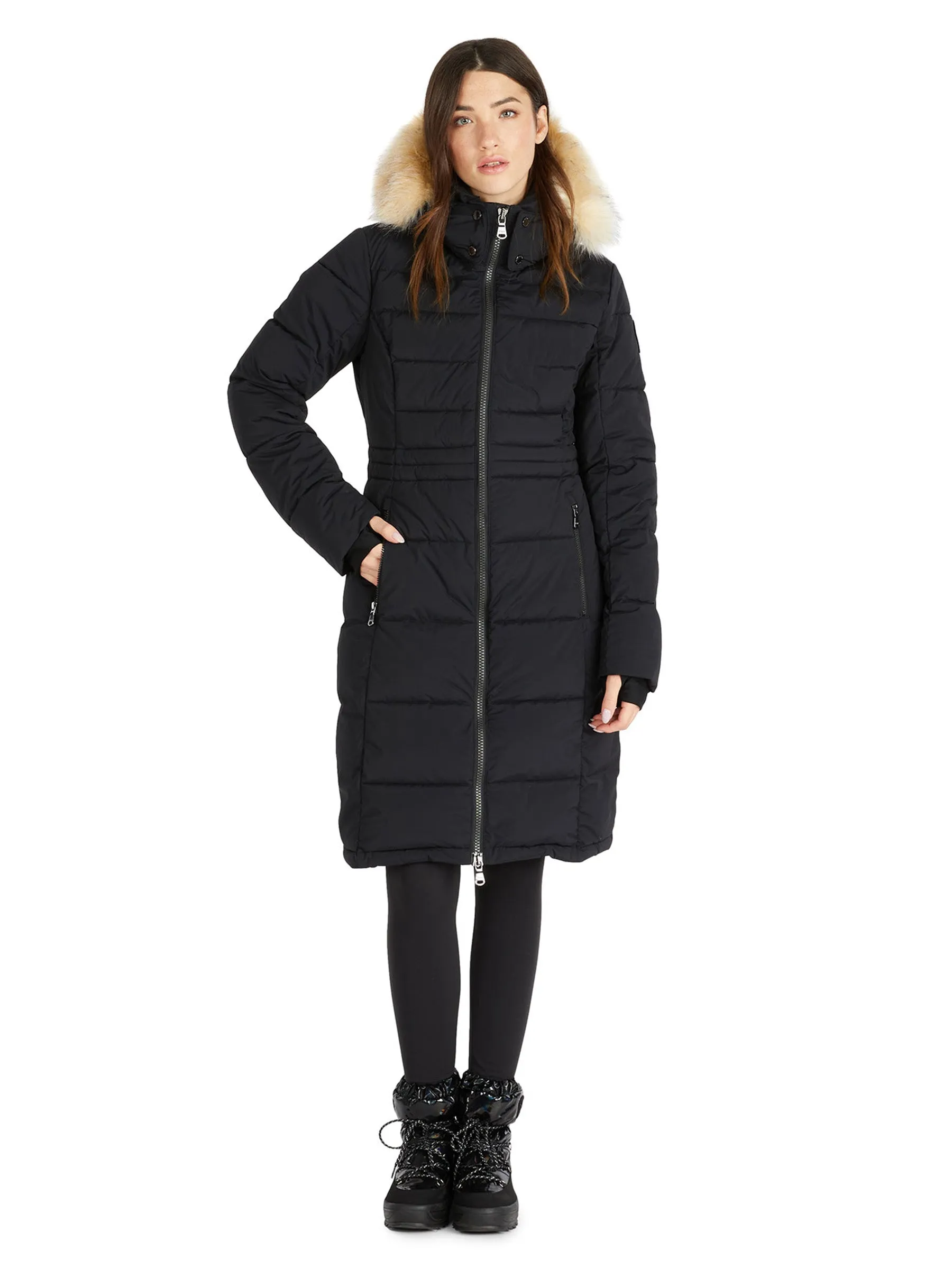 Jupiter Women's Puffer Jacket w/ Faux Fur Trim