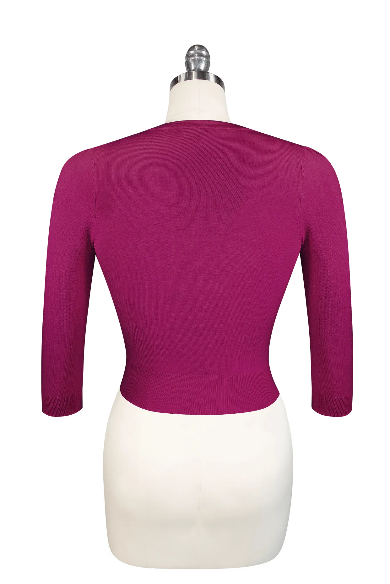 Le Jardin 3/4 Sleeve Cardigan (Fuchsia)