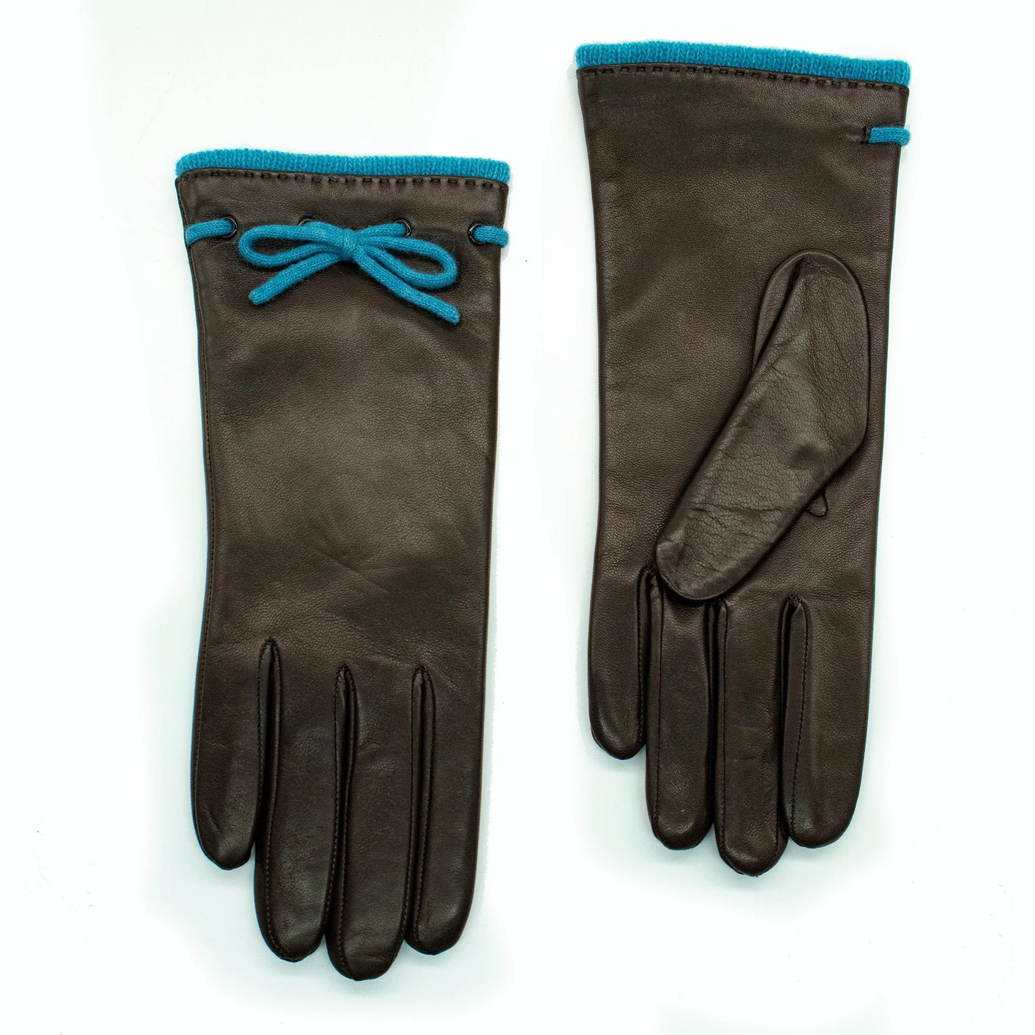 LEATHER GLOVES WITH BOW