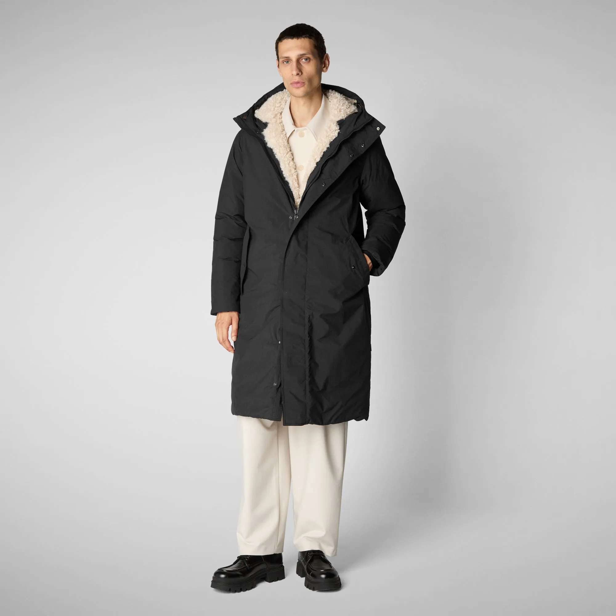 Man's hooded parka Killian in black