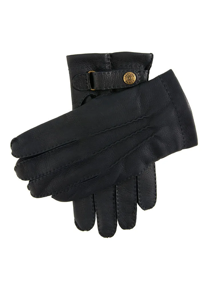 Men's Handsewn Three-Point Cashmere-Lined Deerskin Leather Gloves