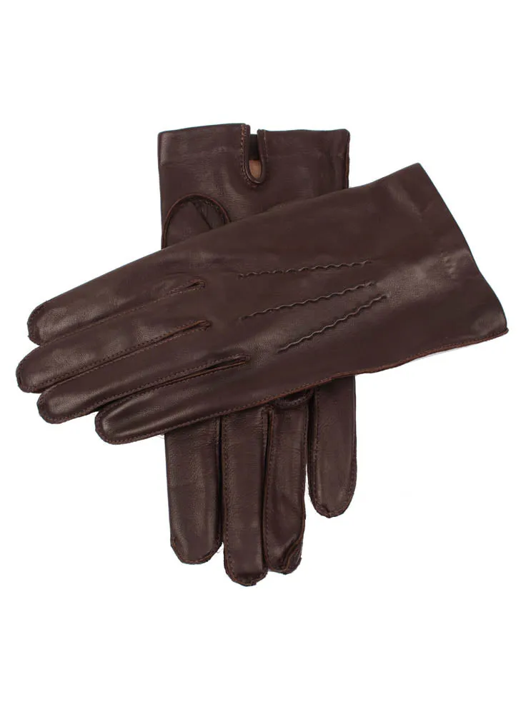 Men's Heritage Three-Point Silk-Lined Leather Gloves