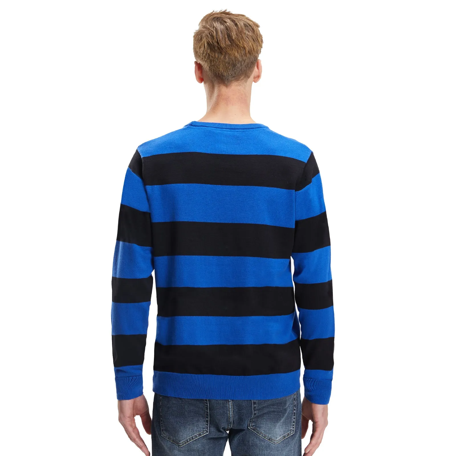 Men's Stripe cotton Knitwear Sweater  Red Blue S M L XL