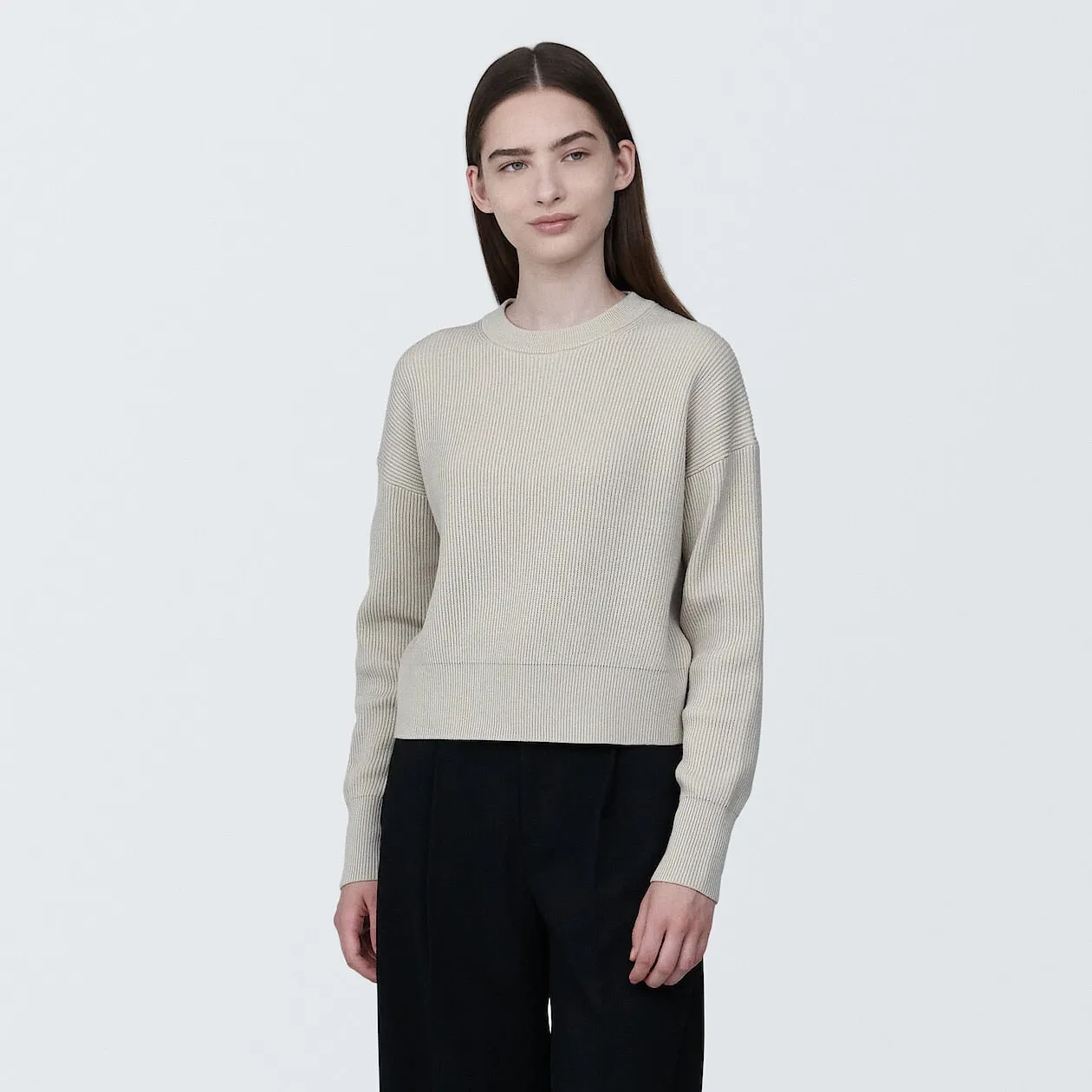 Milano Ribbed Crewneck Short Sweater