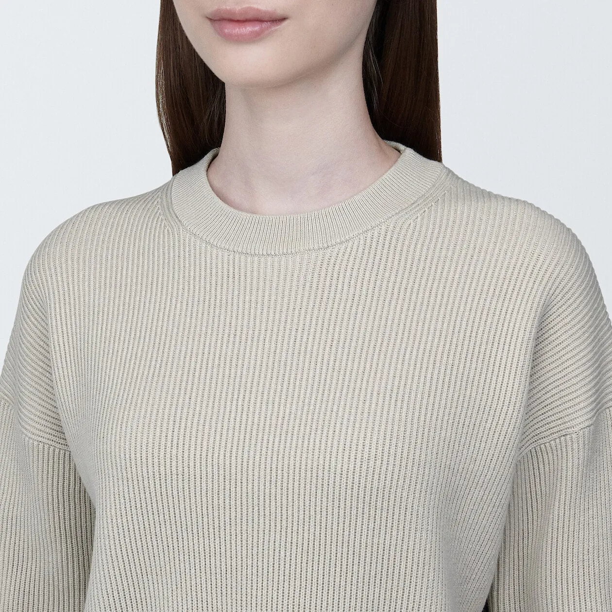 Milano Ribbed Crewneck Short Sweater