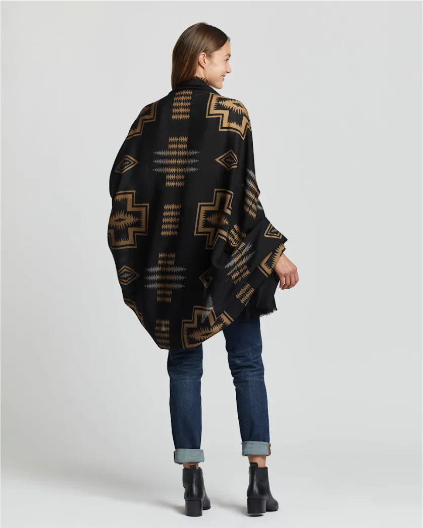 Oversized Featherweight Wool Scarf<br>Harding Black