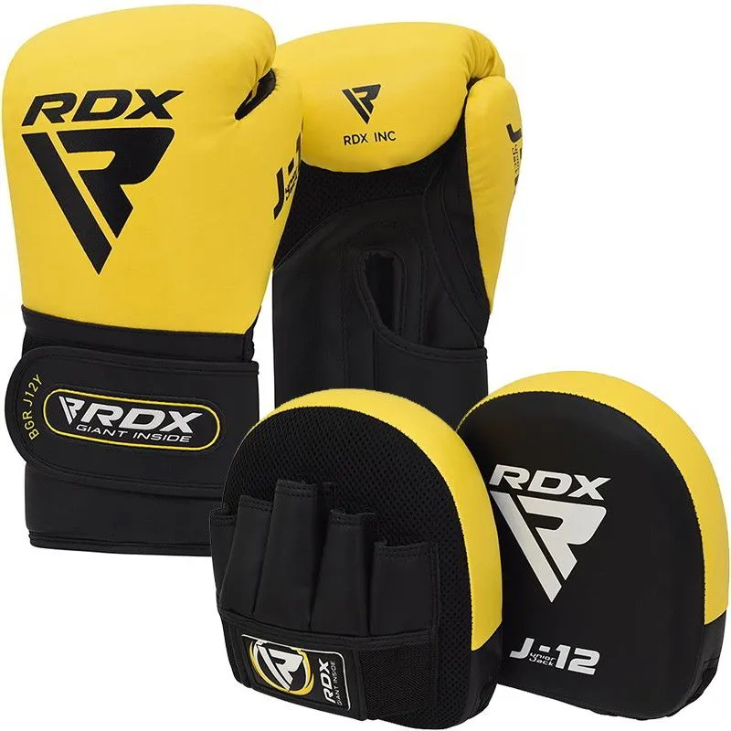 RDX J12 KIDS 6oz Boxing Gloves & Focus Pads Set