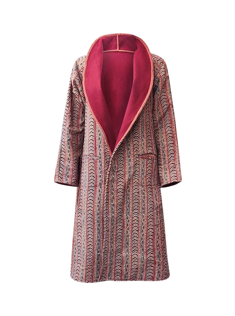 reversible recycled wool coat rust