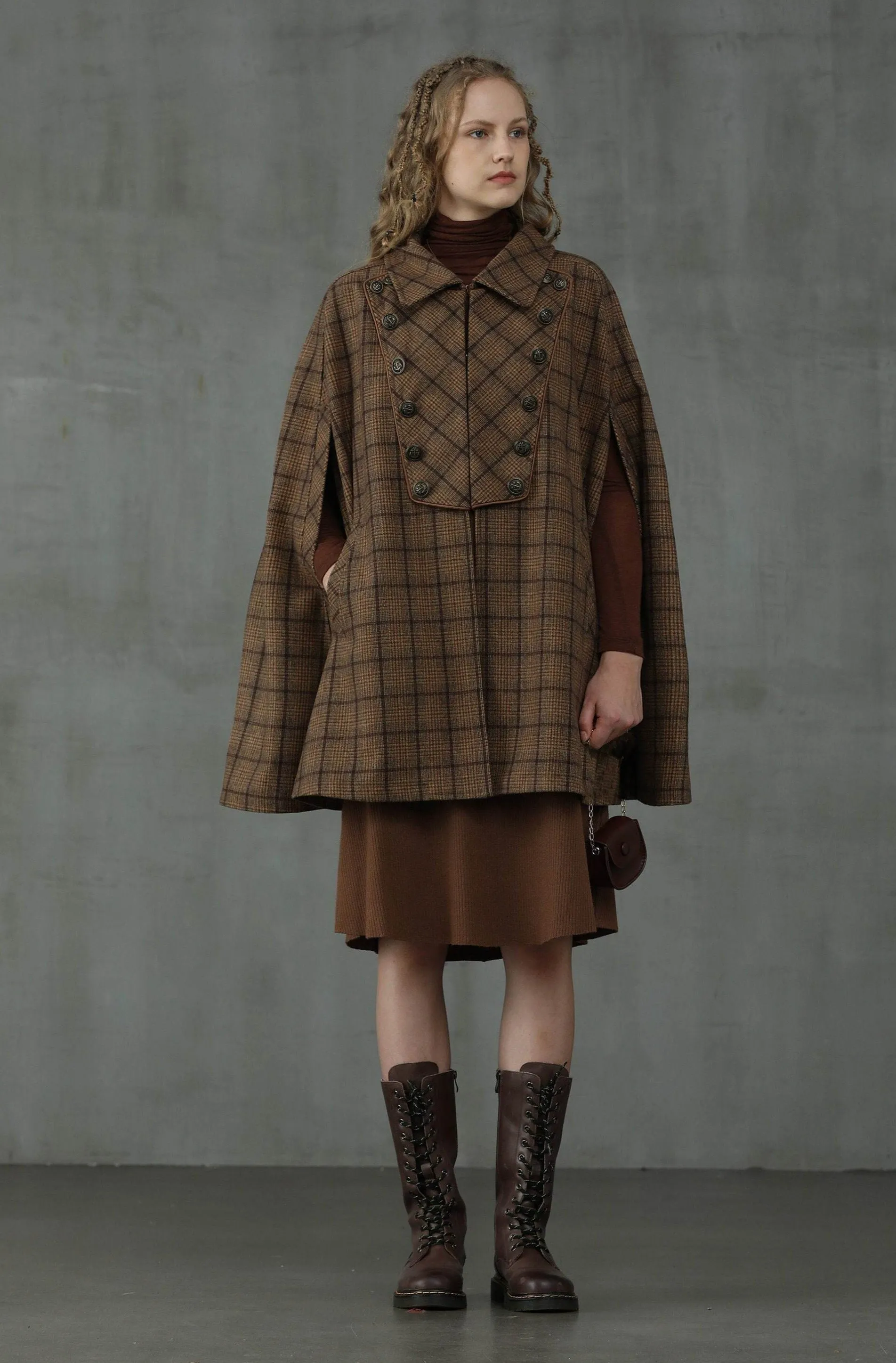 Sensibility 13 | tartan wool cape coat