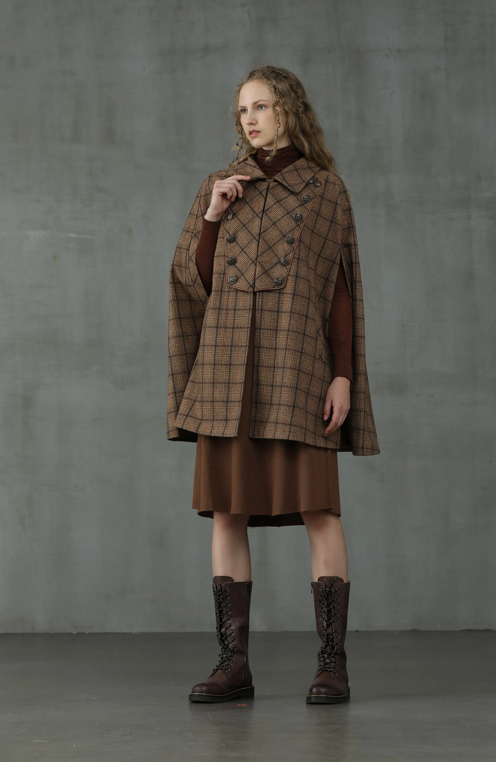 Sensibility 13 | tartan wool cape coat