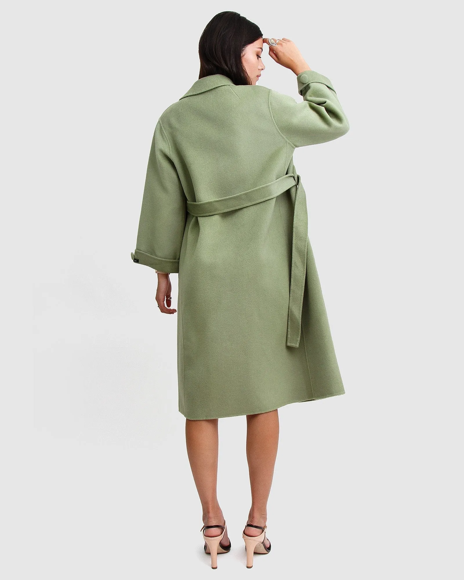 Stay Wild Oversized Wool Coat - Grass