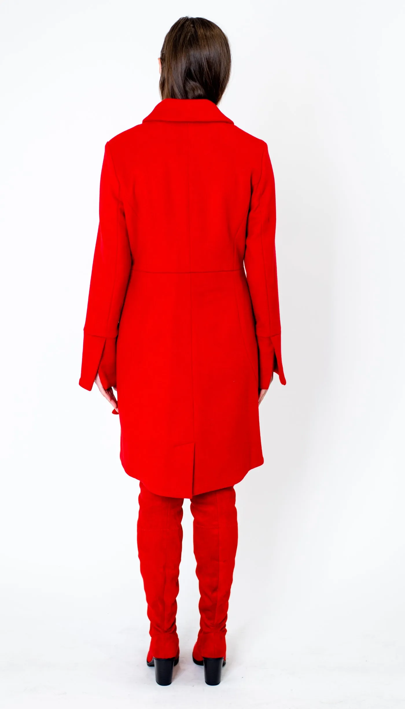 Swerve Coat  / Wool/Nylon/Cashmere /  Pomodoro Red