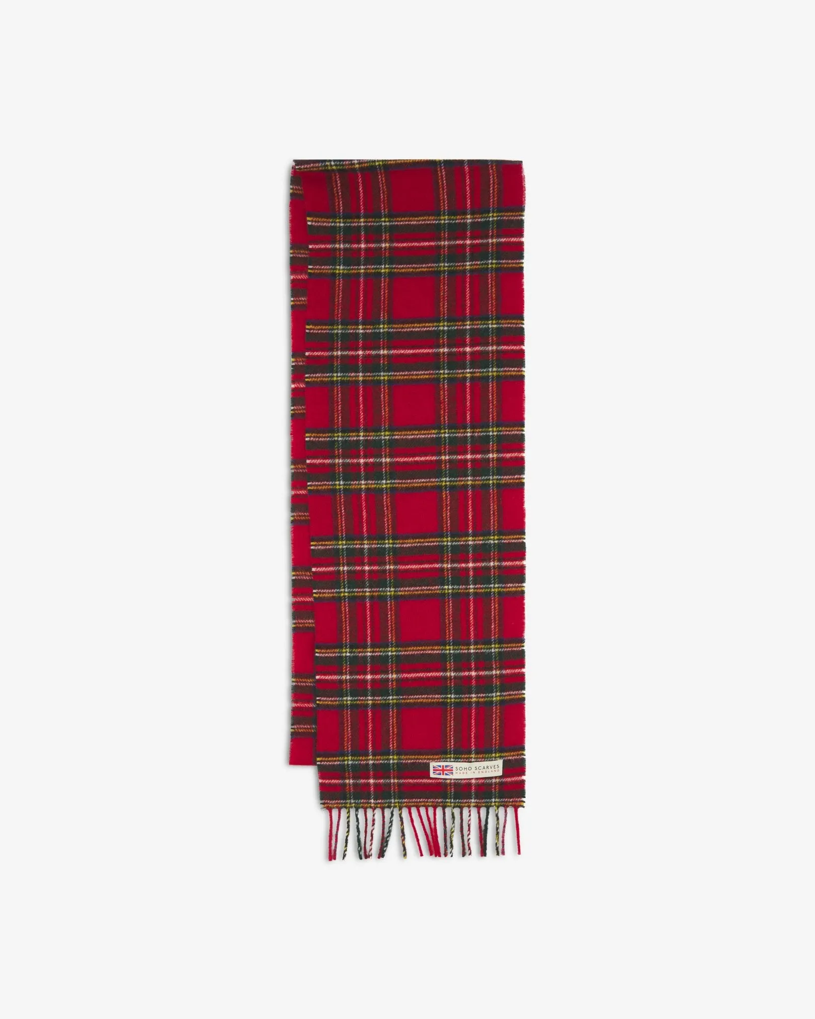 UK Wool Scarf - Highlands Tartan in Red