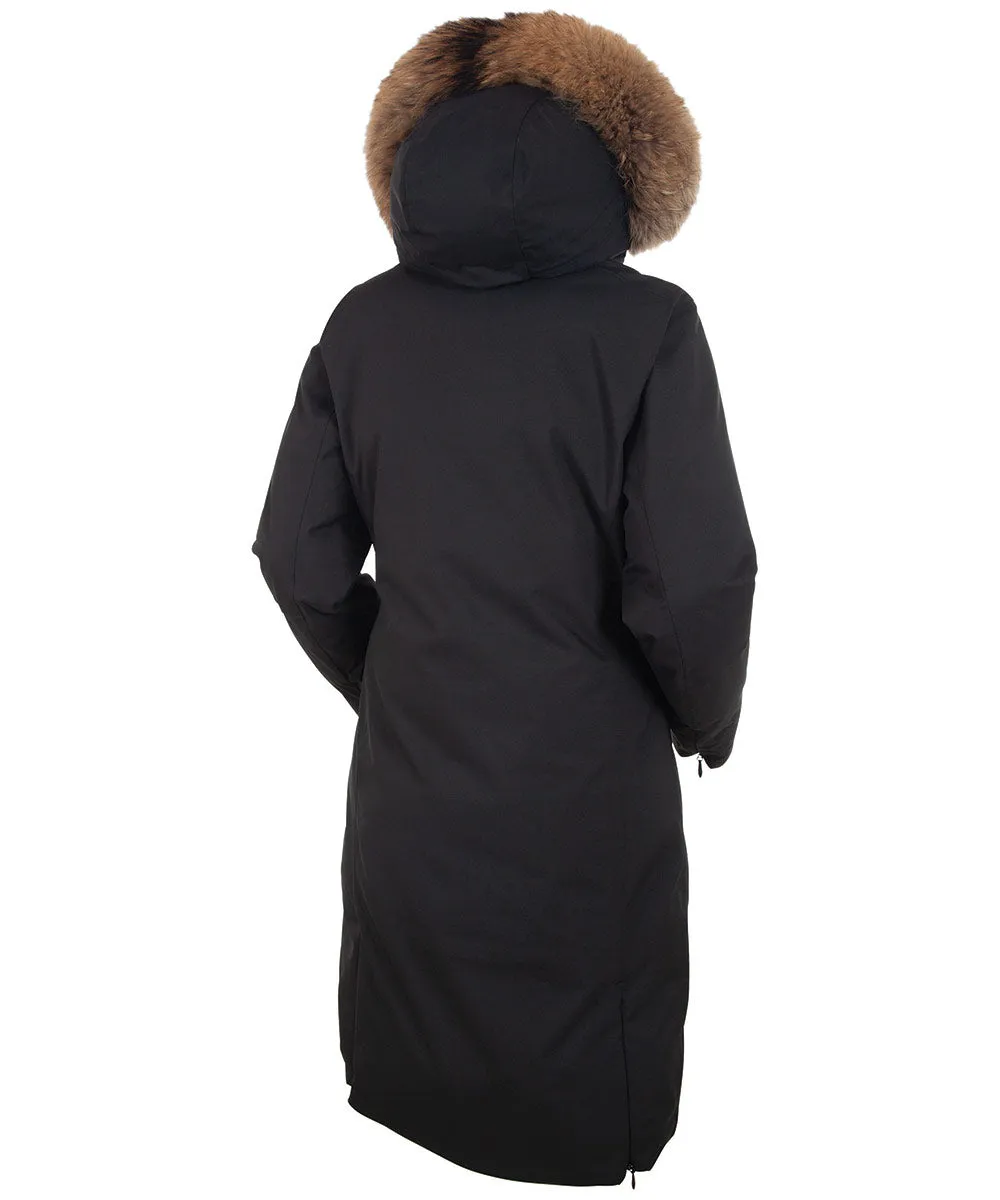 Women's Hillary Insulated Long Parka Coat with Removable Fur Ruff