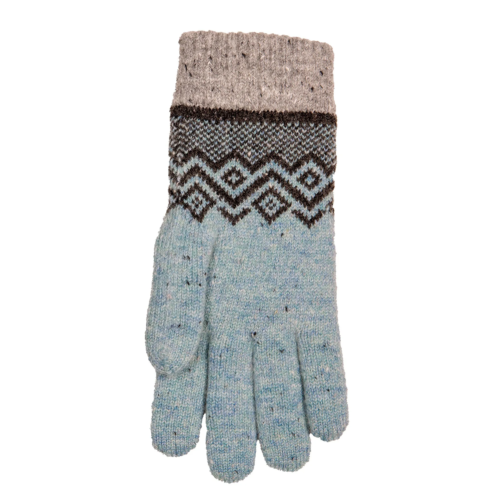 Women’s Knitted Gloves with Geometric Pattern