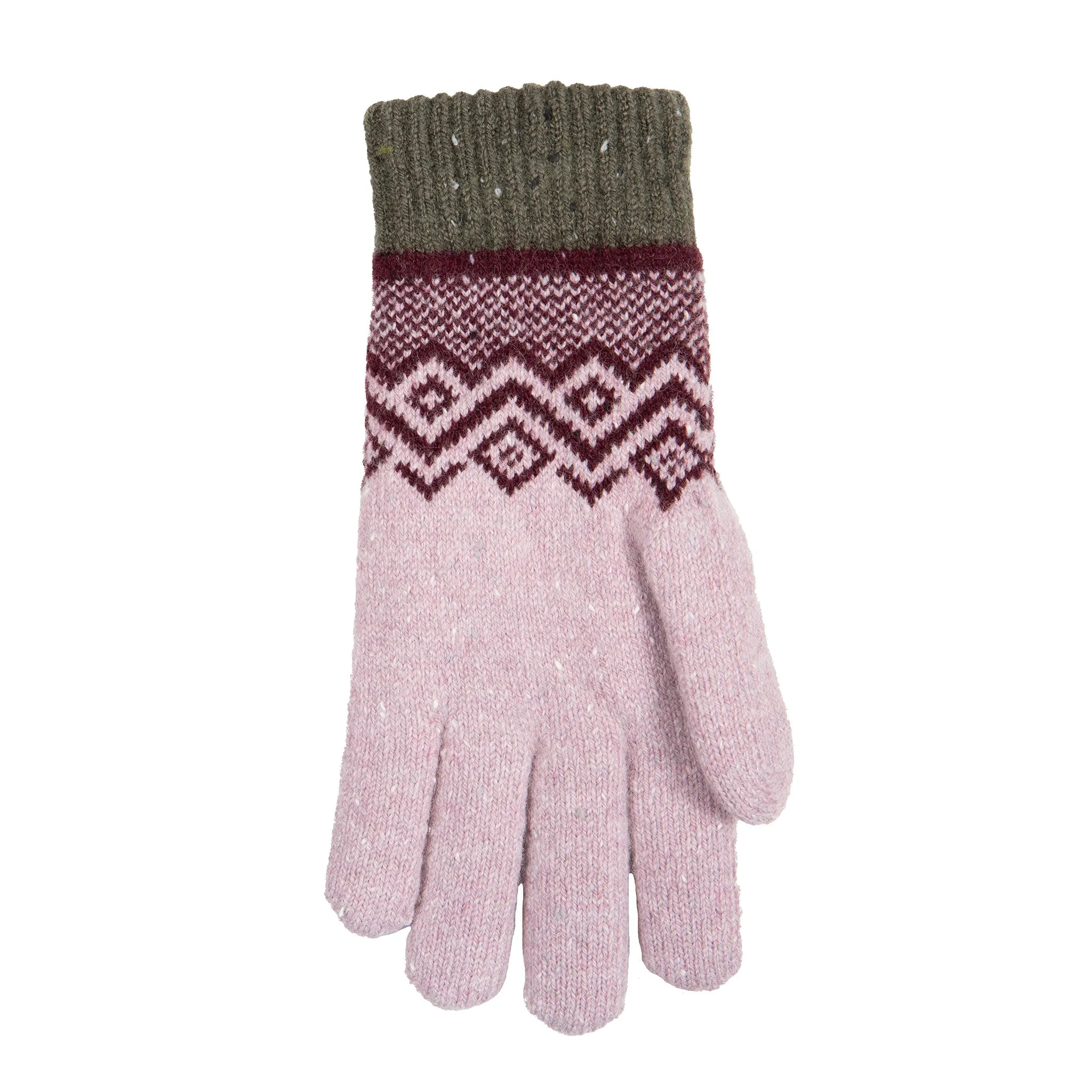 Women’s Knitted Gloves with Geometric Pattern