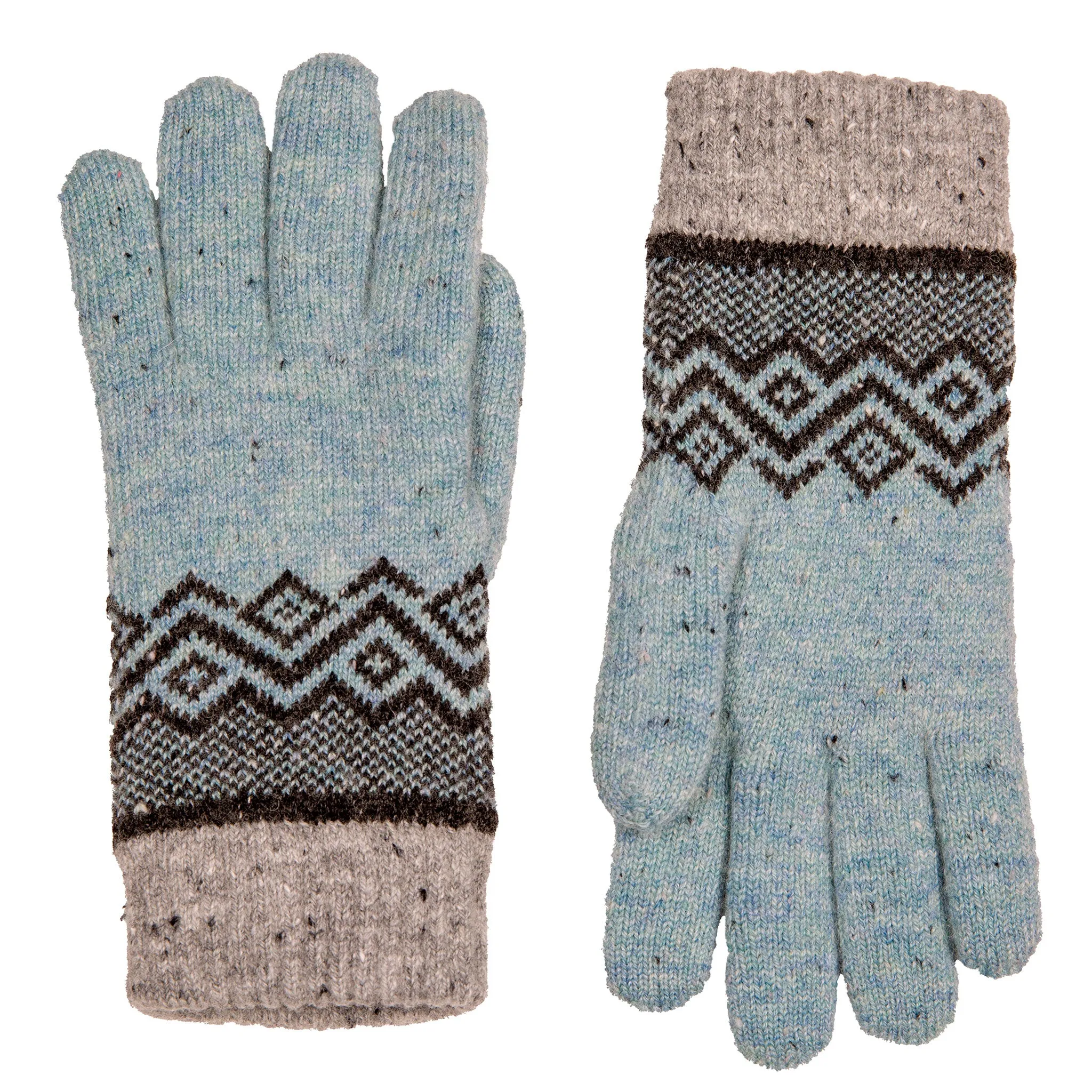 Women’s Knitted Gloves with Geometric Pattern