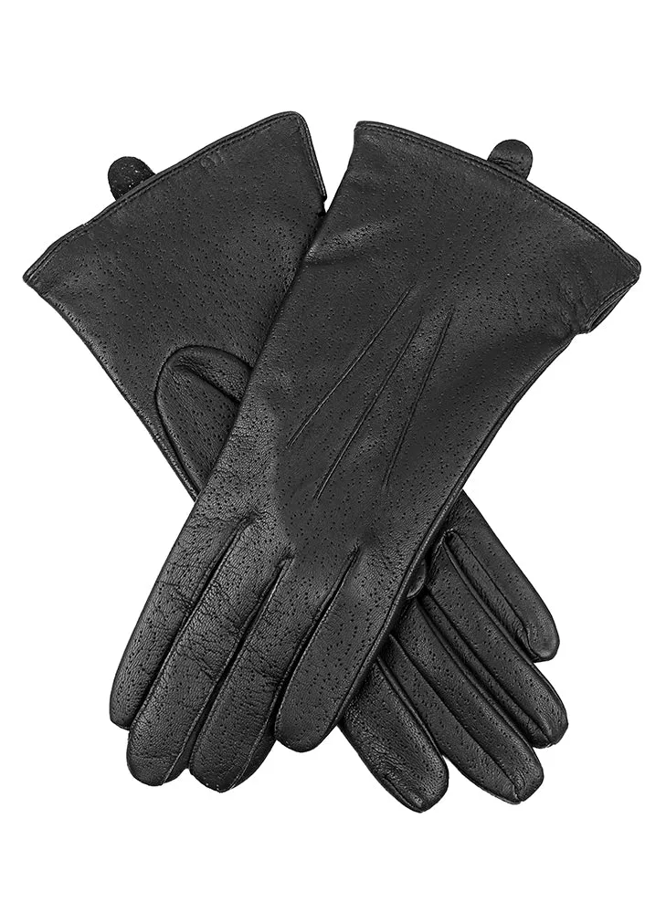 Women's Three-Point Lined Imitation Peccary Leather Gloves