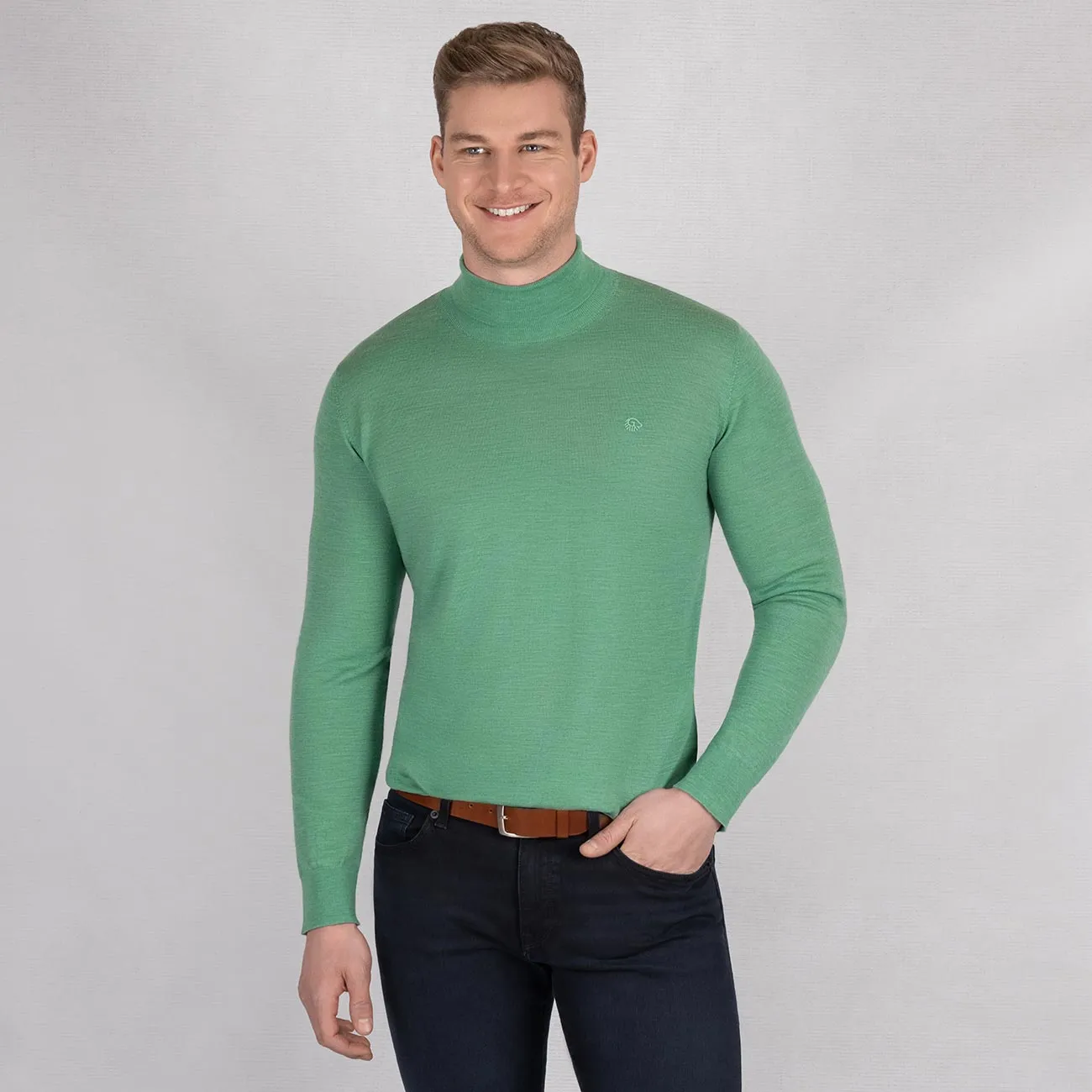 Wool Pullover Light Turtleneck Men